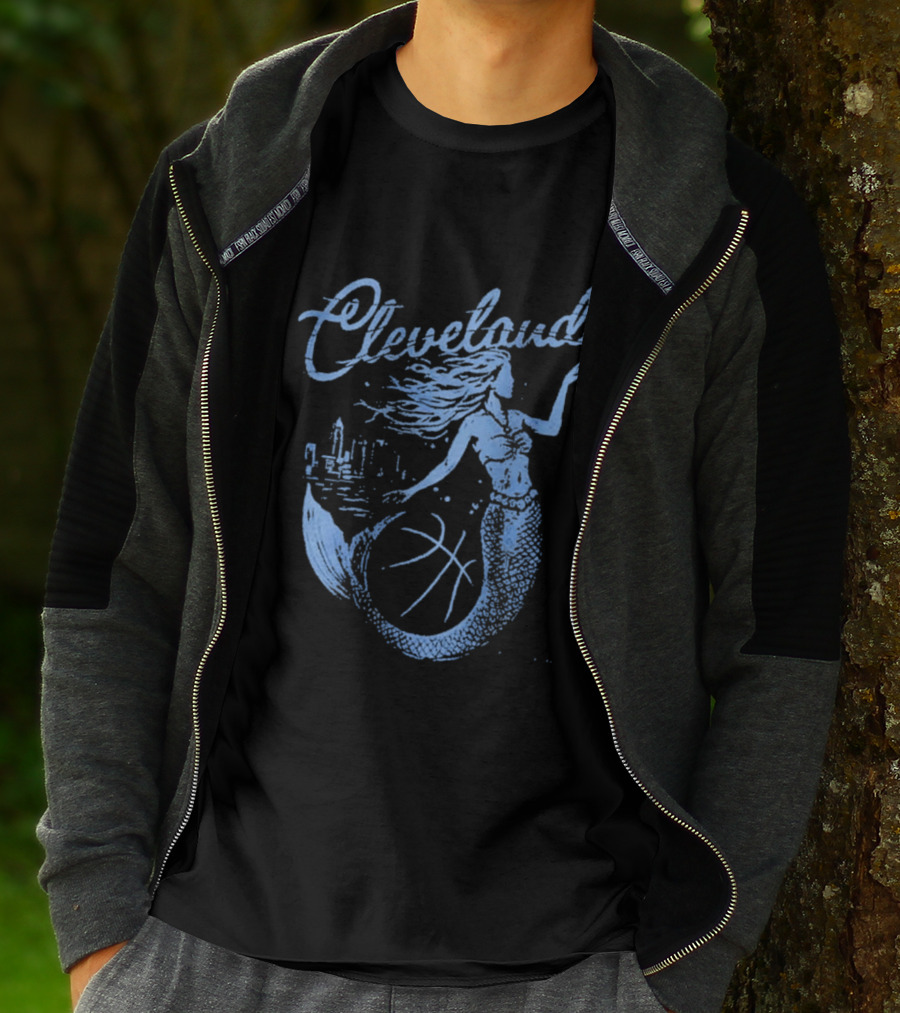 Cleveland Mermaid Cityscape Basketball T-Shirt