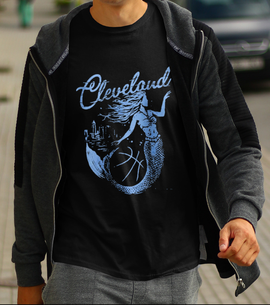 Cleveland Mermaid Cityscape Basketball T-Shirt