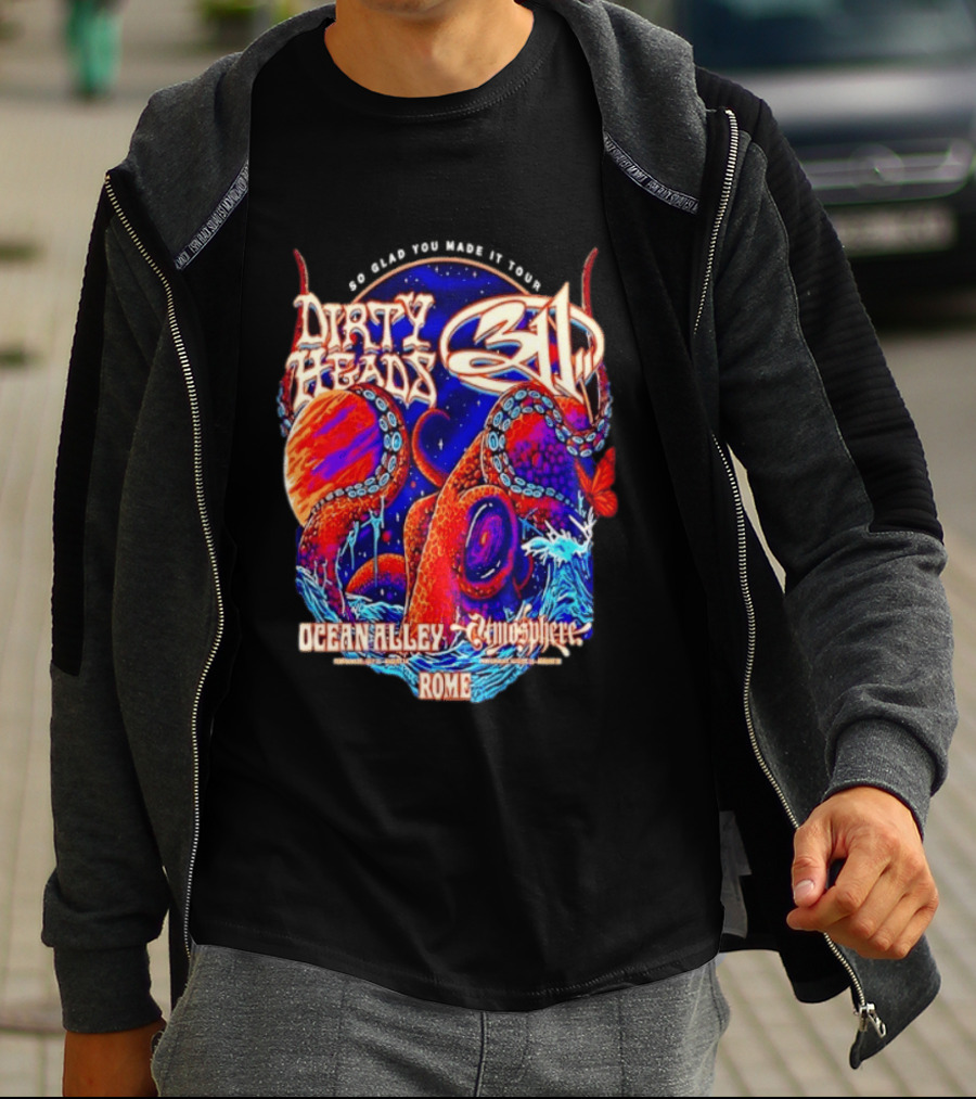 Dirty Heads 311 So Glad You Made It Tour Ocean Alley Atmosphere Rome Octopus T-Shirt
