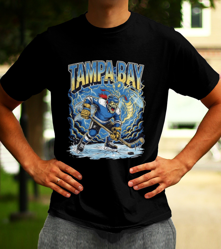 Tampa Bay Lightning ThunderBug Hockey Ice Storm Burst T-Shirt