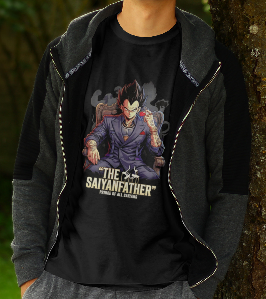 Vegeta The Saiyanfather Prince Of All Saiyans Mafia Style Anime Fusion T-Shirt