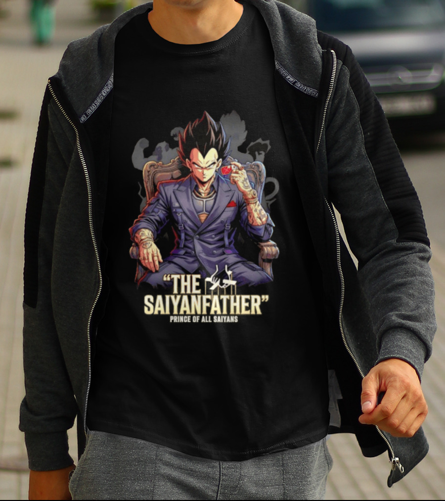 Vegeta The Saiyanfather Prince Of All Saiyans Mafia Style Anime Fusion T-Shirt