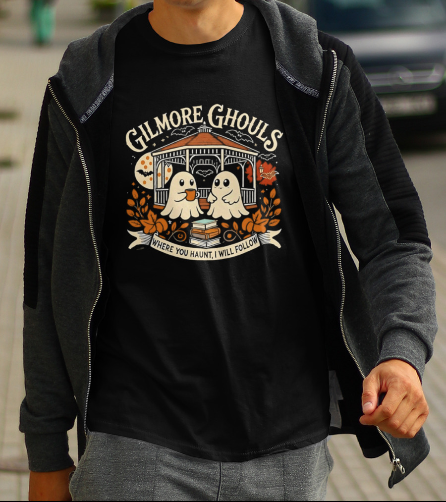 Gilmore Ghouls Where You Haunt I Will Follow Coffee Ghosts Halloween T-Shirt