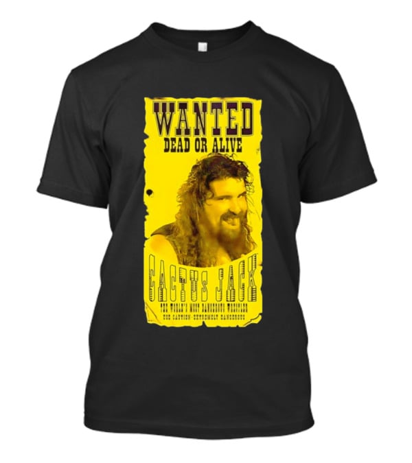 Jamie Hayter Iconic Cactus Jack Wanted Dead Or Alive Yellow T-Shirt