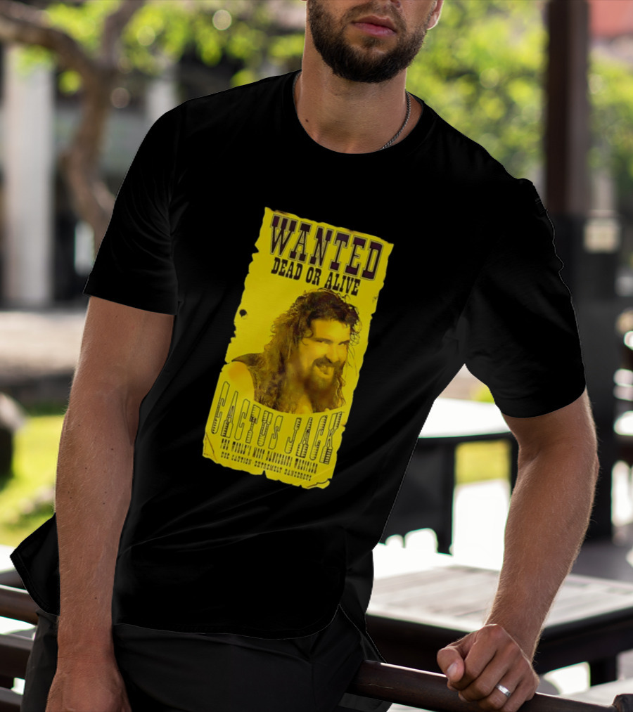Jamie Hayter Iconic Cactus Jack Wanted Dead Or Alive Yellow T-Shirt
