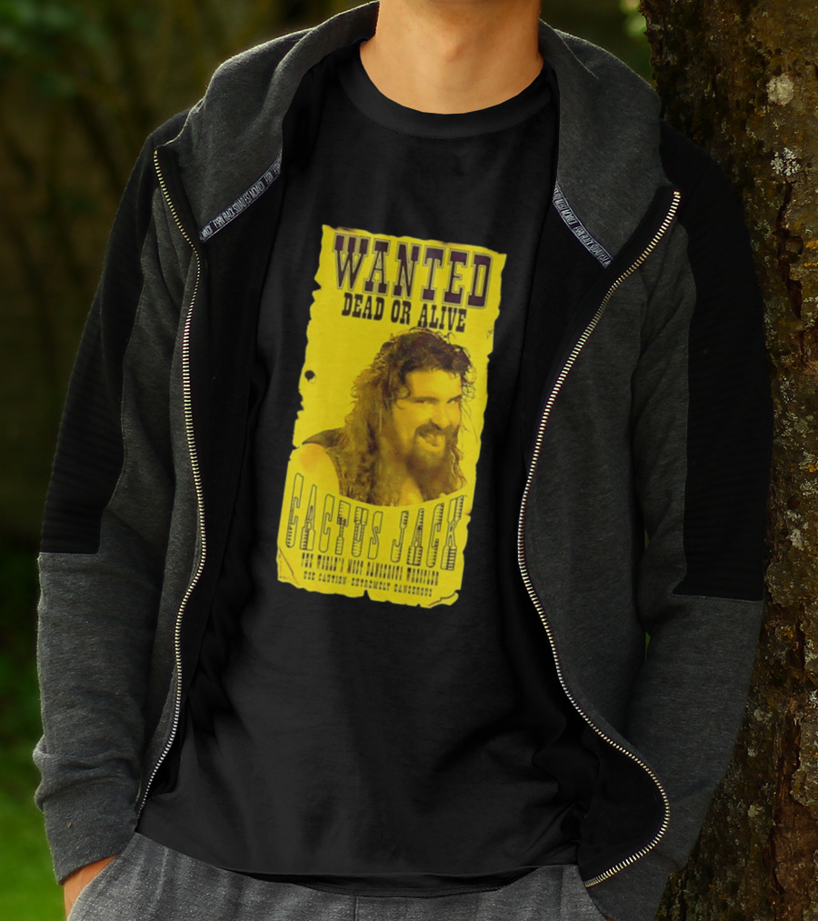 Jamie Hayter Iconic Cactus Jack Wanted Dead Or Alive Yellow T-Shirt