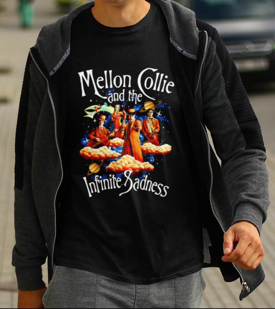 Mellon Collie And The Infinite Sadness Band Members With Surreal Clouds And Vibrant Splashes T-Shirt