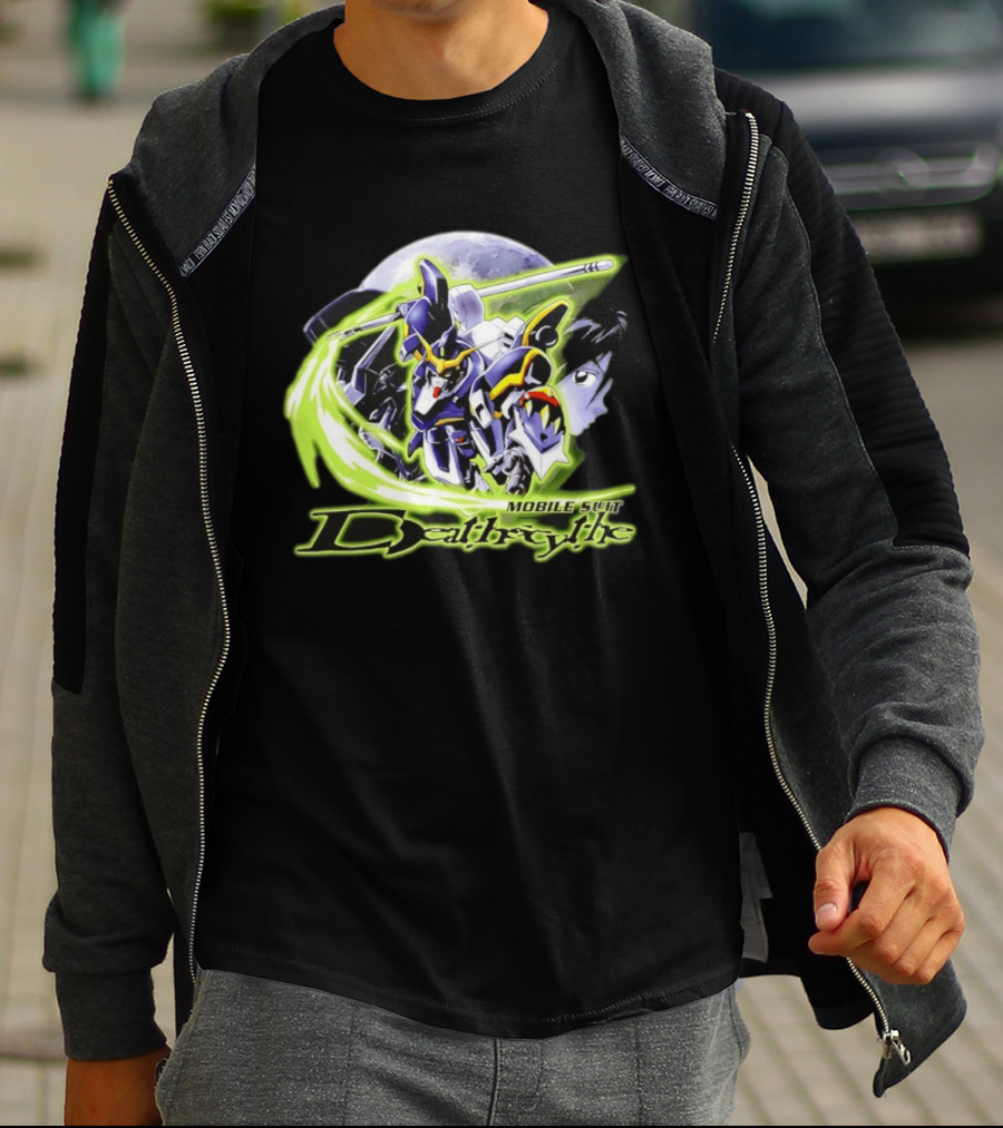 Mobile Suit Deathrythe Mecha Battle Moon Scene T-Shirt