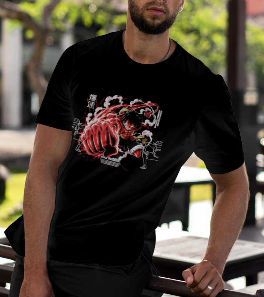 Monkey D. Luffy Faster Than Fear Stronger Than Pain Anime Gear Second Splash Attack T-Shirt