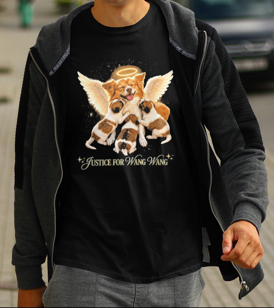 2026 Justice For Wang Wang Dog Angelic Puppies T-Shirt