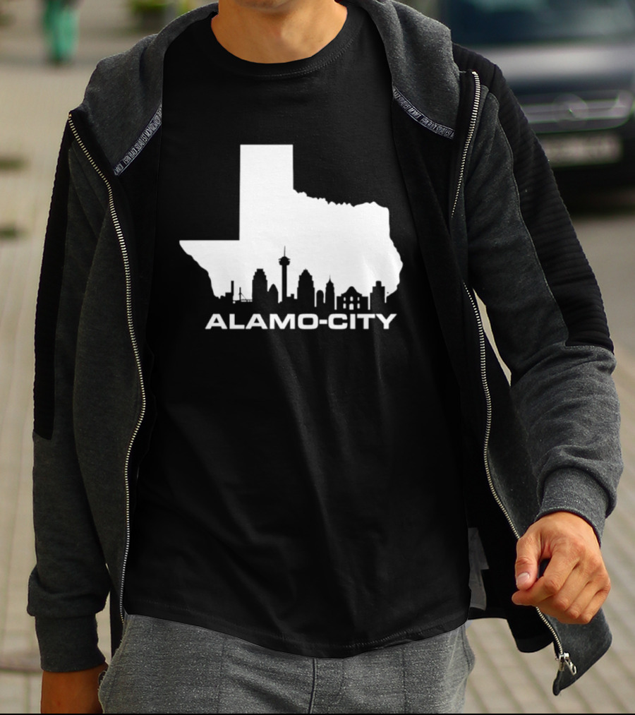 Alamo City San Antonio Skyline Texas Map T-Shirt