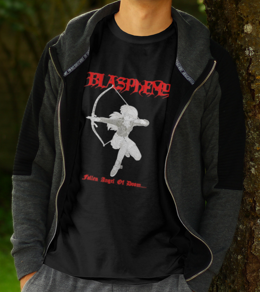 Blasphemy Fallen Angel Of Doom Black Metal Anime Archer T-Shirt