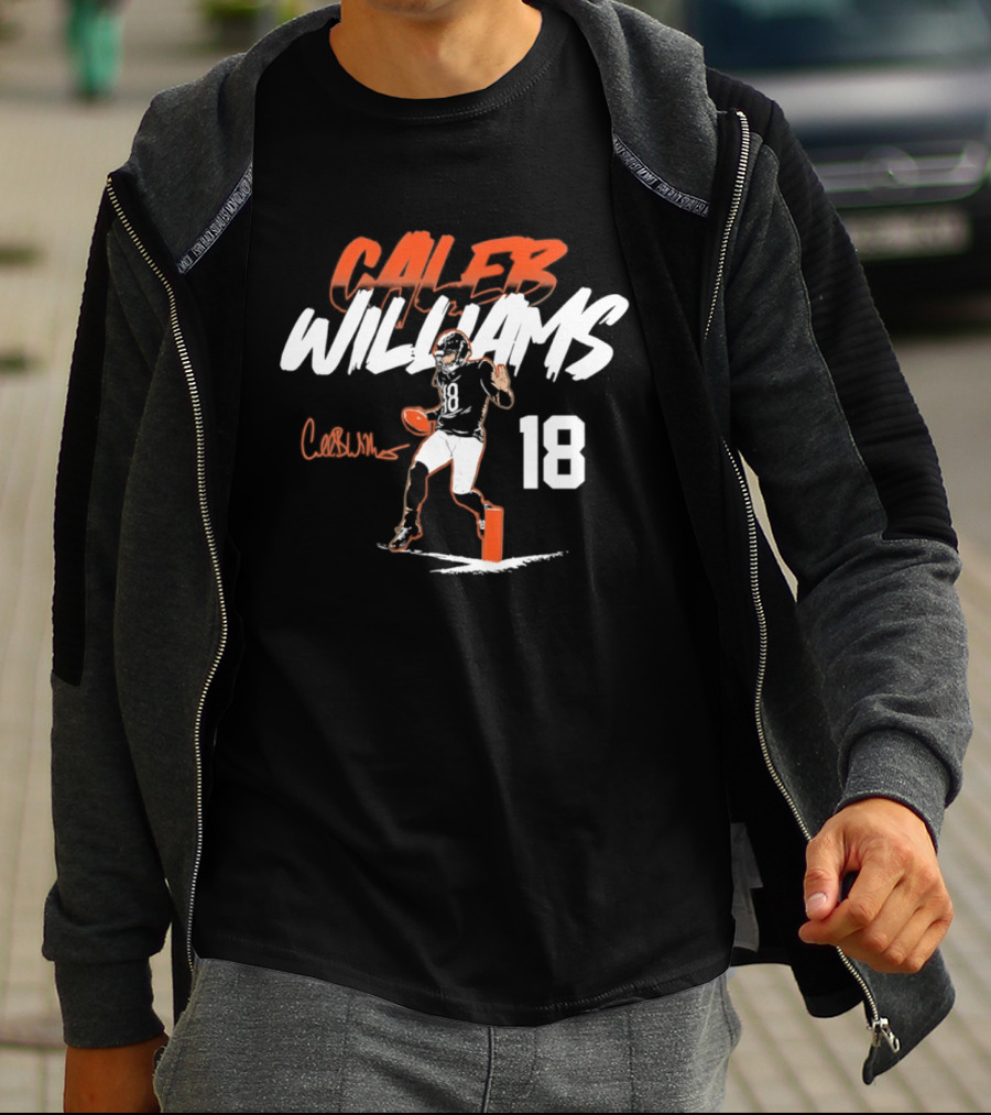 Caleb Williams 18 Chicago Bears 2026 Quarterback Pose T-Shirt