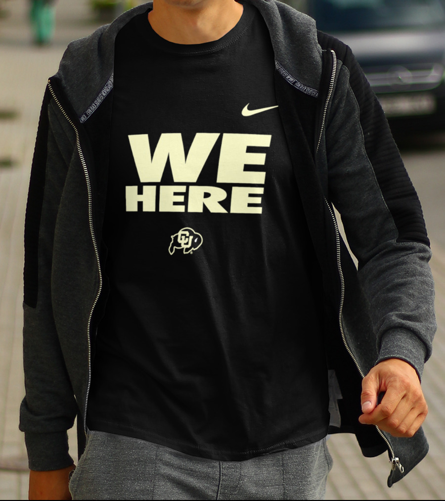 We Here Colorado Buffaloes Nike Sports Branding T-Shirt