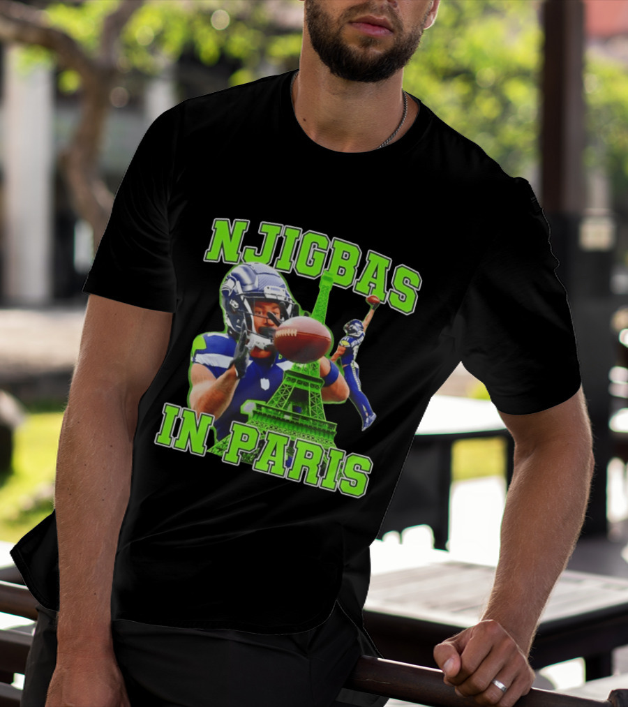 Seattle Seahawks Jaxon Smith Njigba Njigbas In Paris T-Shirt