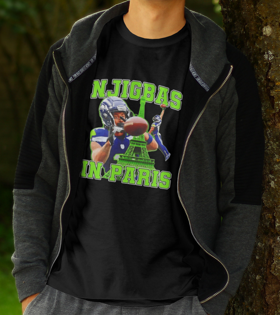 Seattle Seahawks Jaxon Smith Njigba Njigbas In Paris T-Shirt