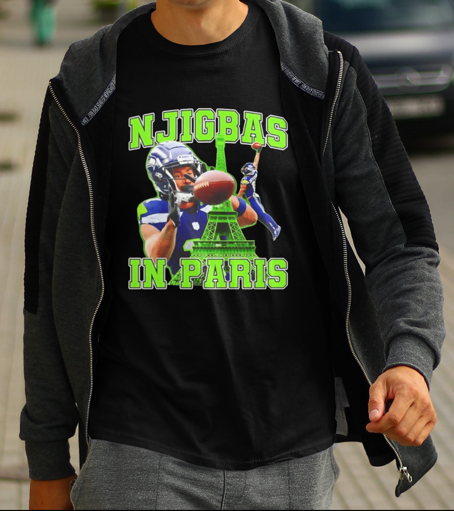 Seattle Seahawks Jaxon Smith Njigba Njigbas In Paris T-Shirt