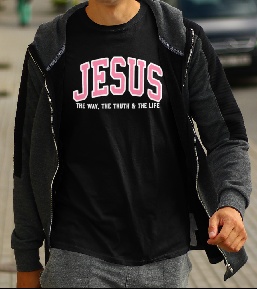 Jesus The Way The Truth And The Life Bold Varsity T-Shirt
