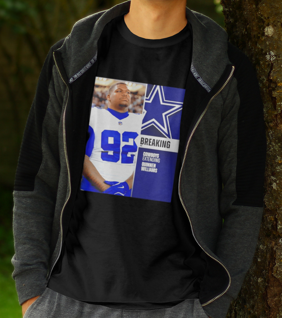 Breaking Cowboys Extending Quinnen Williams Dallas Star 92 Jersey T-Shirt