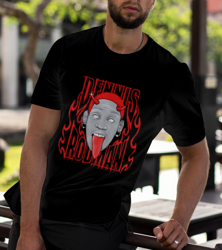 Dennis Rodman Devil Chicago Bulls NBA Head T-Shirt
