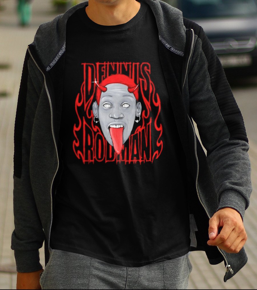 Dennis Rodman Devil Chicago Bulls NBA Head T-Shirt