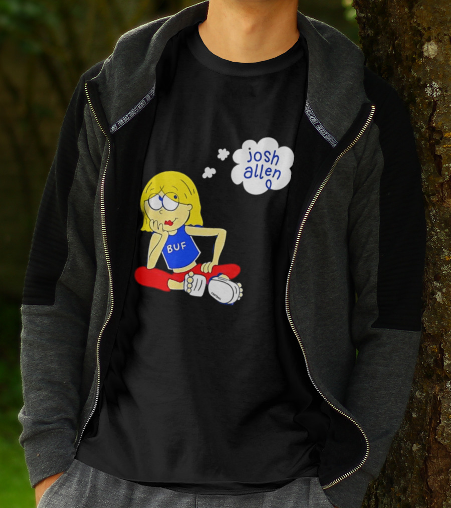 BUF Girl Thinking About Josh Allen Buffalo Bills T-Shirt