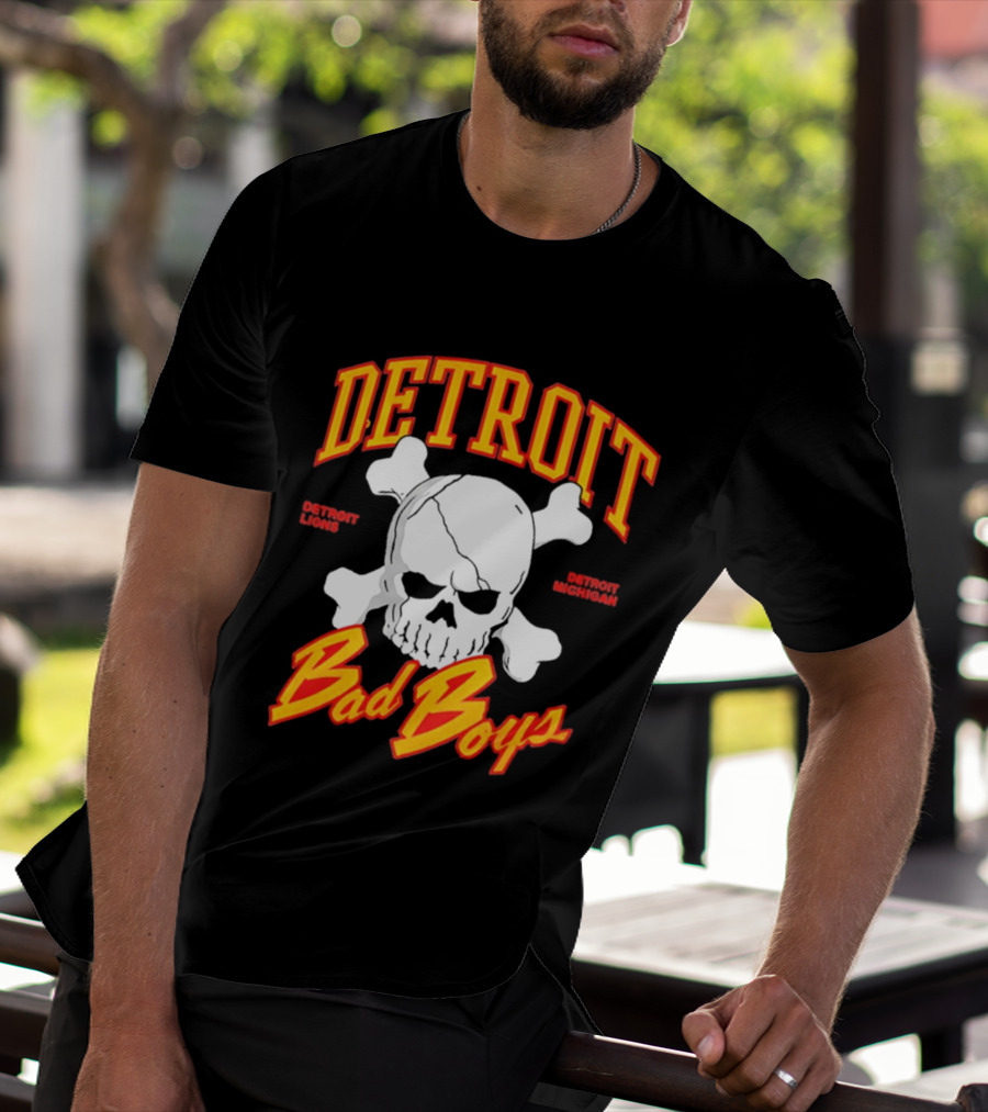 Detroit Lions Bad Boys Skull Detroit Michigan T-Shirt