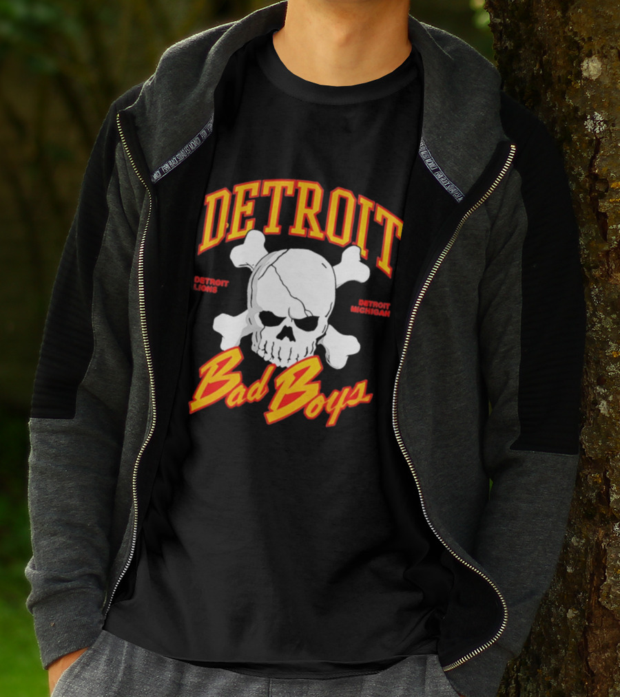 Detroit Lions Bad Boys Skull Detroit Michigan T-Shirt