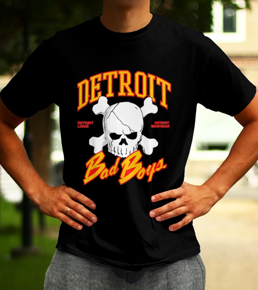 Detroit Lions Bad Boys Skull Detroit Michigan T-Shirt