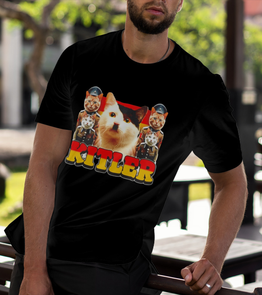 Kitler Meme Cat With German Flag And Cats In Uniforms T-Shirt