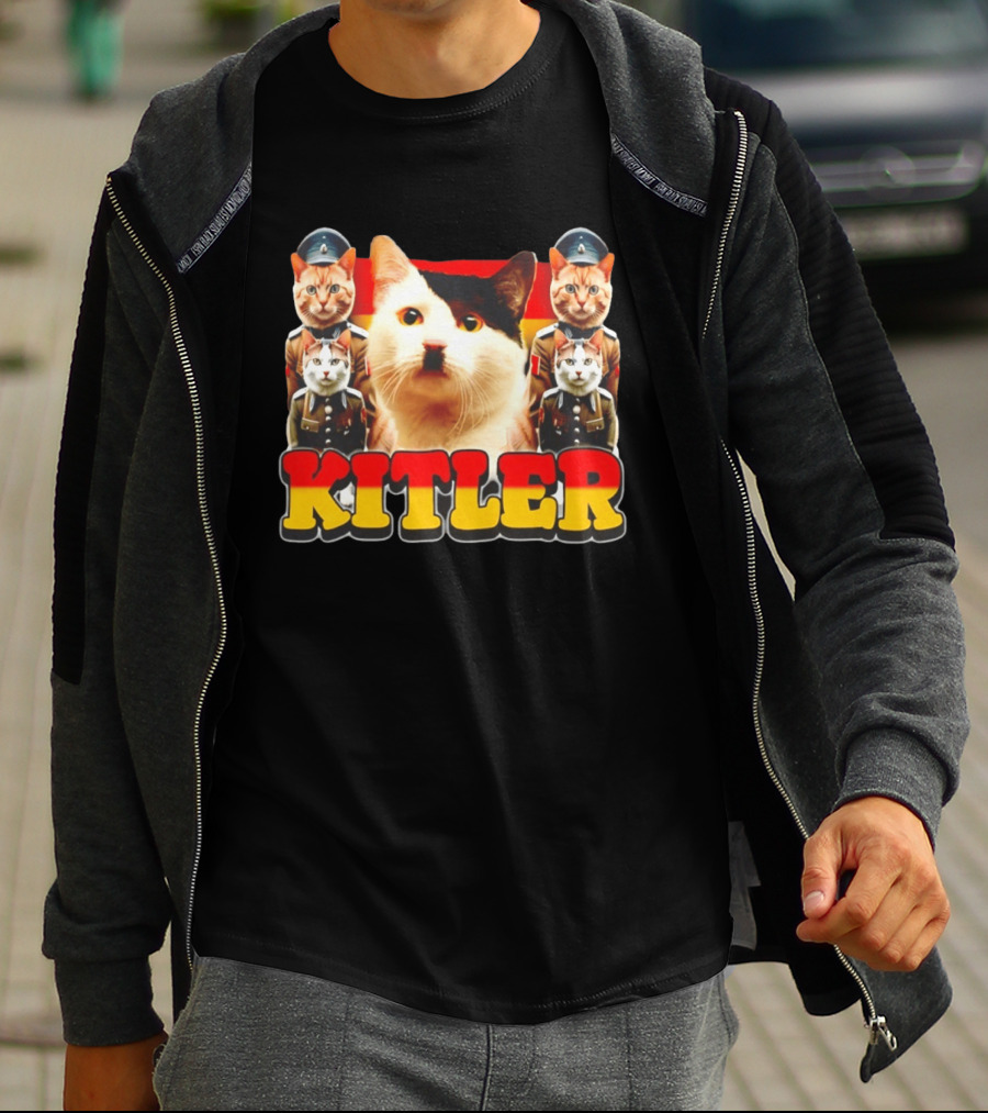 Kitler Meme Cat With German Flag And Cats In Uniforms T-Shirt