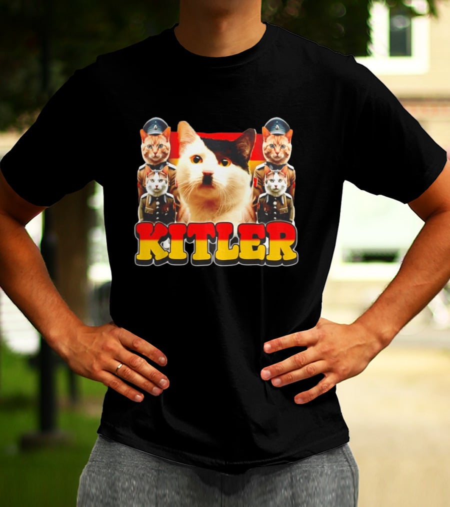 Kitler Meme Cat With German Flag And Cats In Uniforms T-Shirt