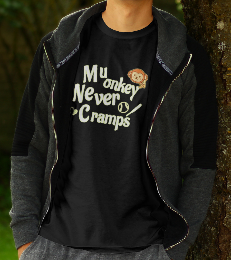 Mu Monkey Never Cramps Munenori Kawasaki Humor T-Shirt