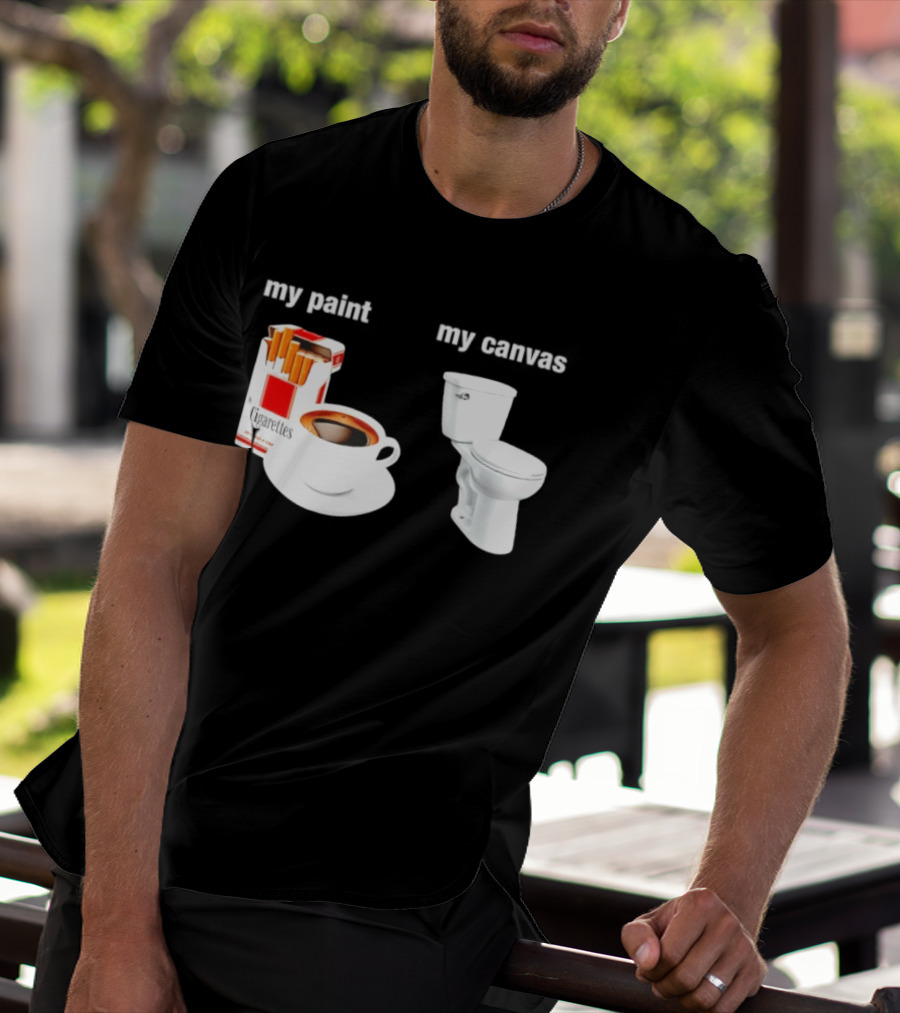 Cigarettes Coffee Toilet Funny Morning Routine T-Shirt