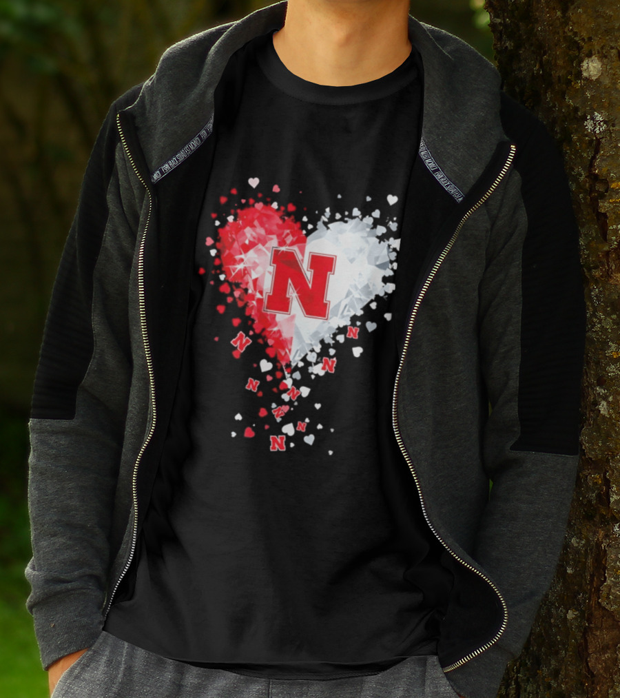 Nebraska Cornhuskers Heart Diamond Red N 2026 NCAA T-Shirt