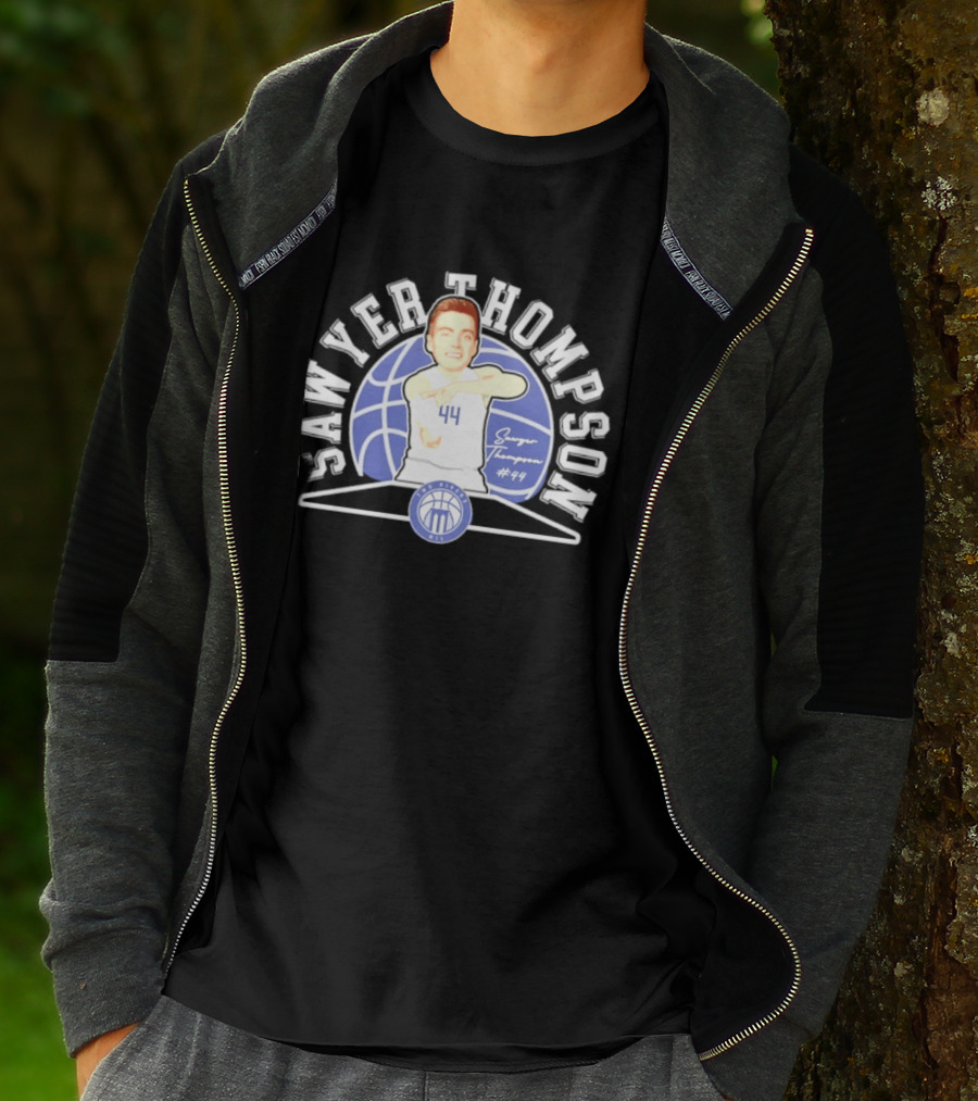 Sawyer Thompson 44 Marietta College Athletics Basketball Player Caricature T-Shirt