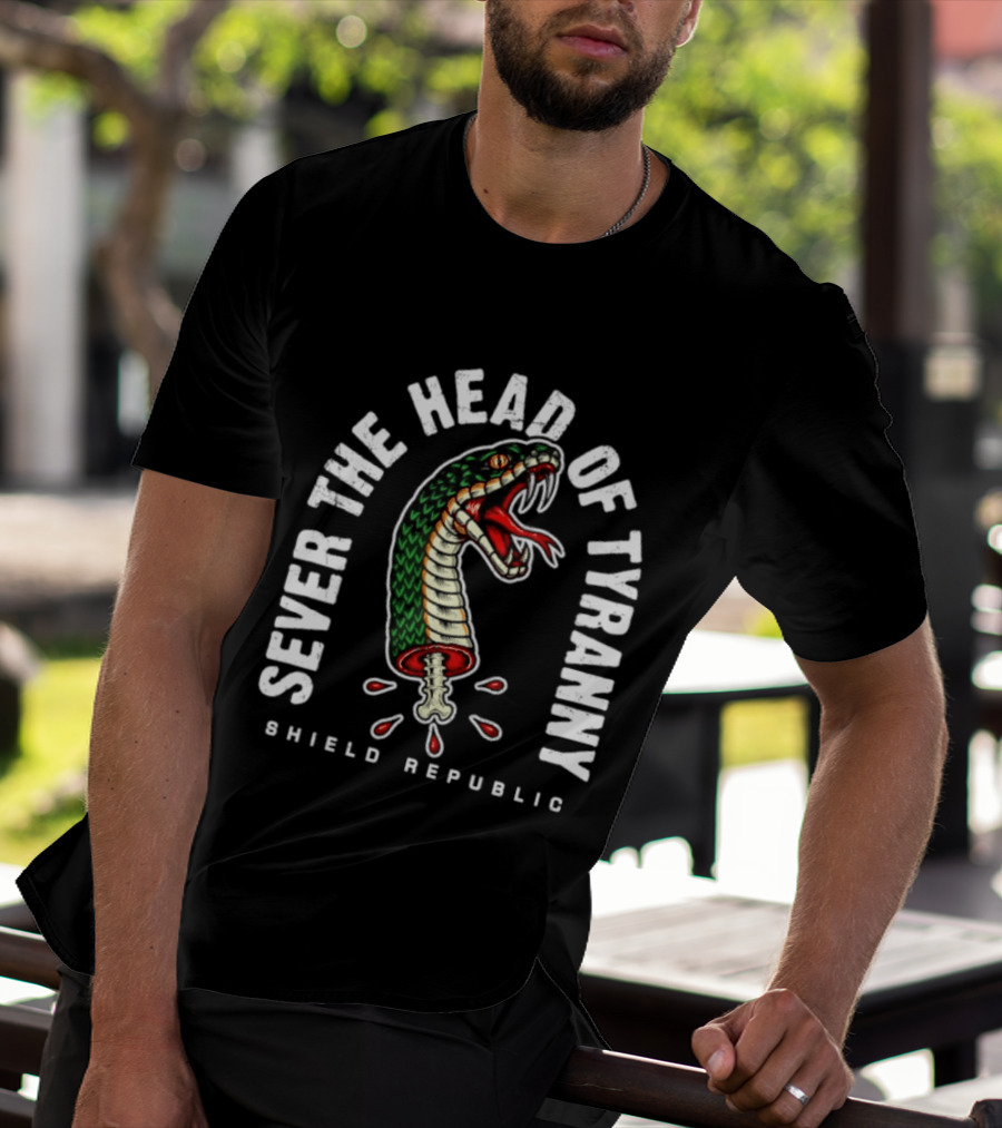 Sever The Head Of Tyranny Shield Republic Snake T-Shirt