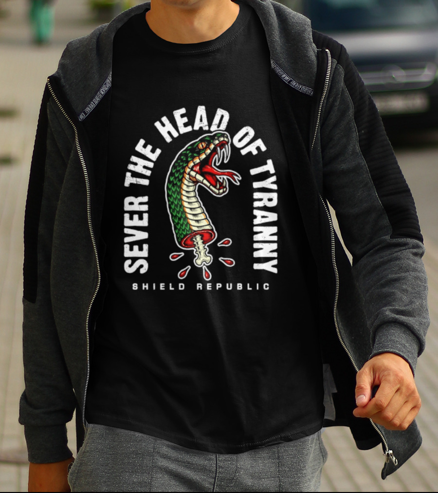 Sever The Head Of Tyranny Shield Republic Snake T-Shirt