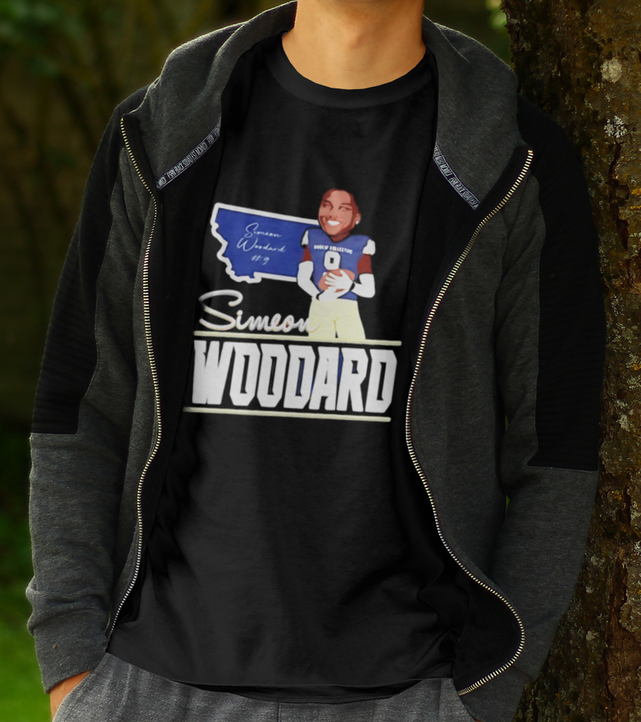 Simeon Woodard 9 Montana State Bobcats Football T-Shirt