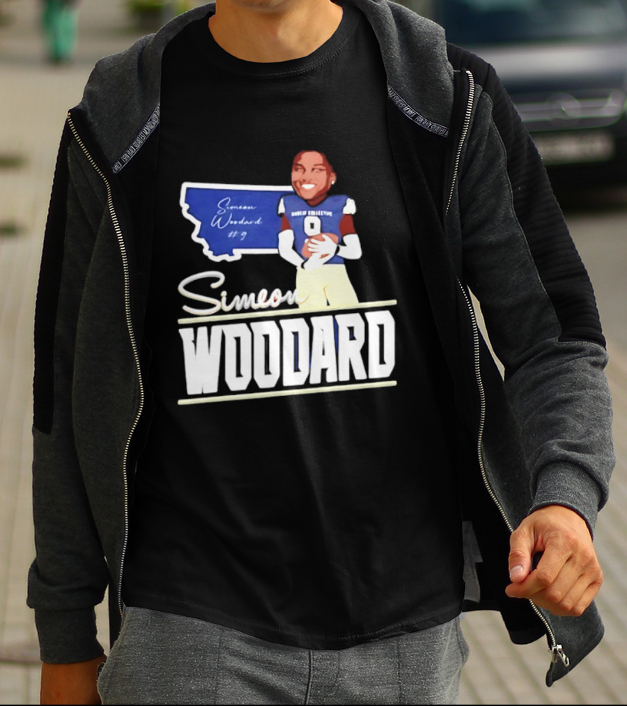 Simeon Woodard 9 Montana State Bobcats Football T-Shirt
