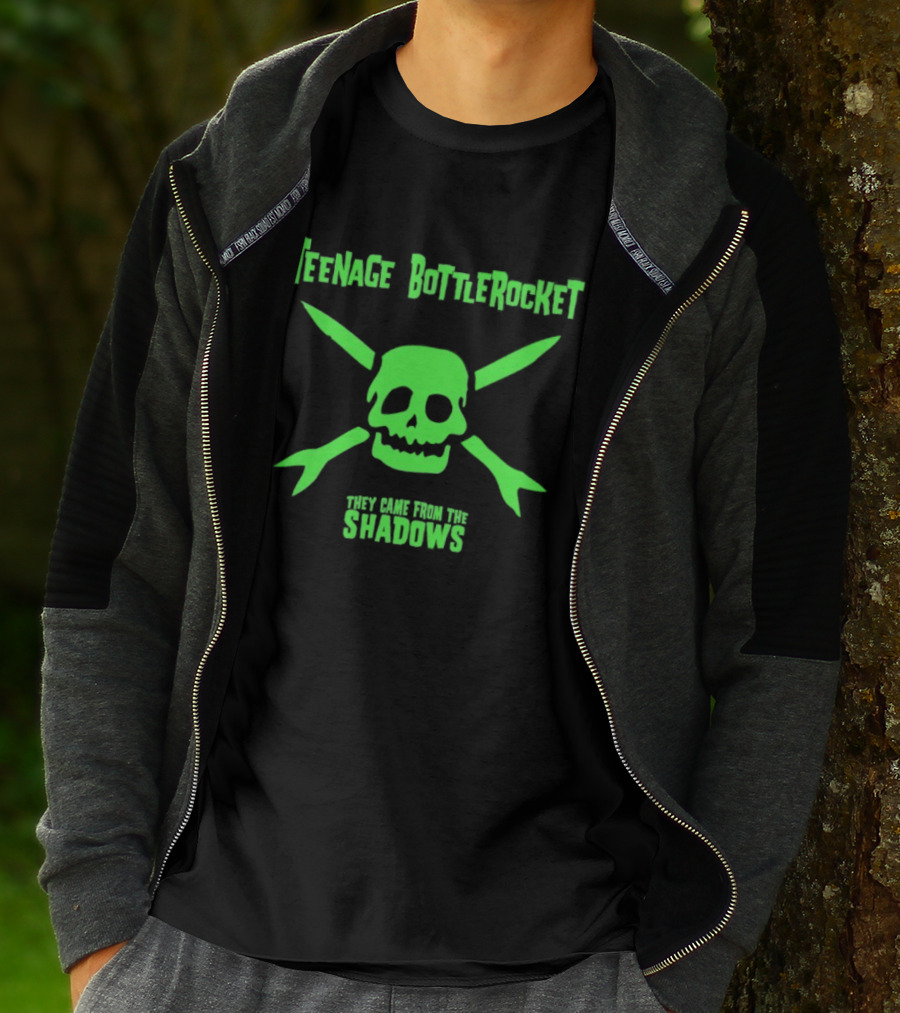 Teenage Bottlerocket Neon Skull Crossbones They Came From The Shadows T-Shirt