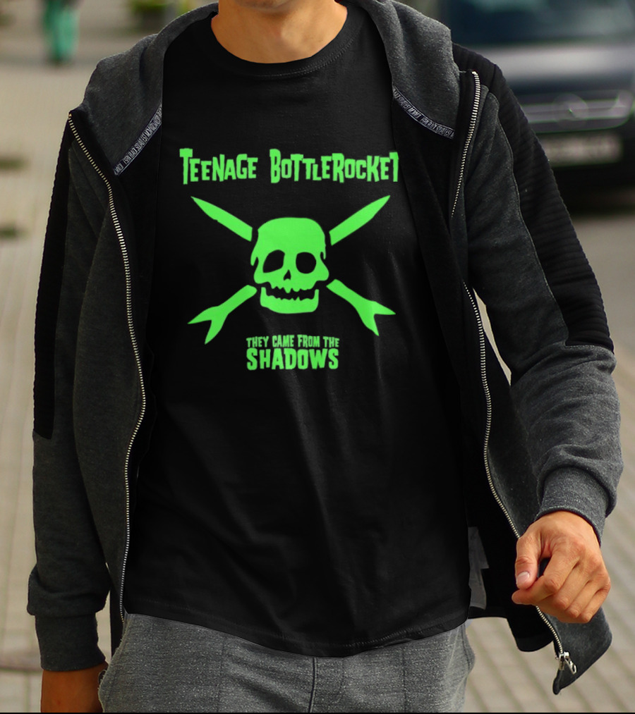 Teenage Bottlerocket Neon Skull Crossbones They Came From The Shadows T-Shirt