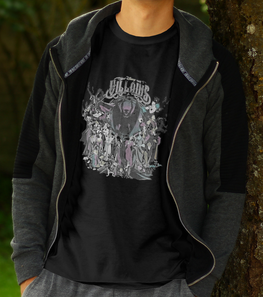 Tokyo Disney Resort Villains Evil Queen Ursula Maleficent Jafar Captain Hook Hades Dr. Facilier Scar T-Shirt