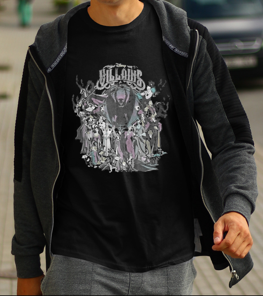 Tokyo Disney Resort Villains Evil Queen Ursula Maleficent Jafar Captain Hook Hades Dr. Facilier Scar T-Shirt