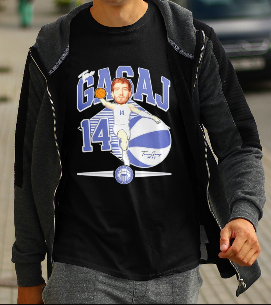 The Gasaj 14 Marietta College Athletics Basketball Caricature T-Shirt