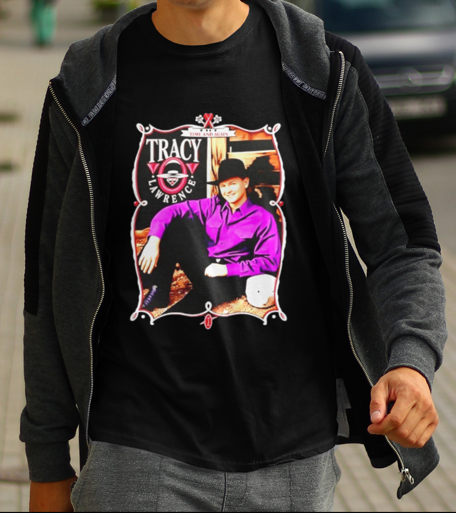 Tracy Lawrence Time And Again Country Music Purple Suit Cowboy Hat T-Shirt