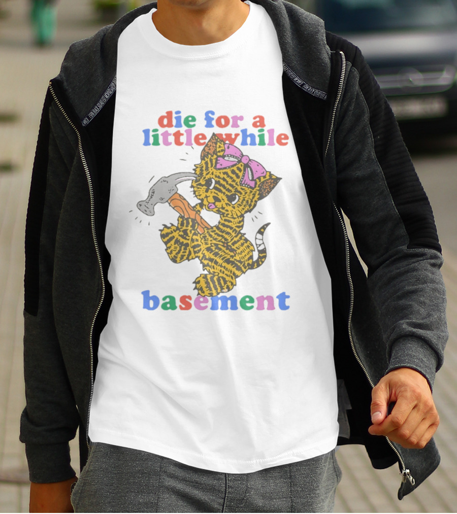 Die For A Little While Basement Cat Hammer Meme T-Shirt