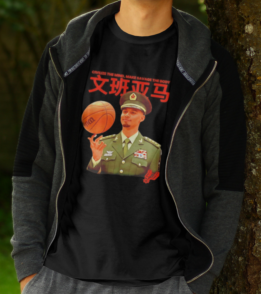 Victor Wembanyama SA Spurs Civilize The Mind Make Savage The Body Basketball Uniform T-Shirt