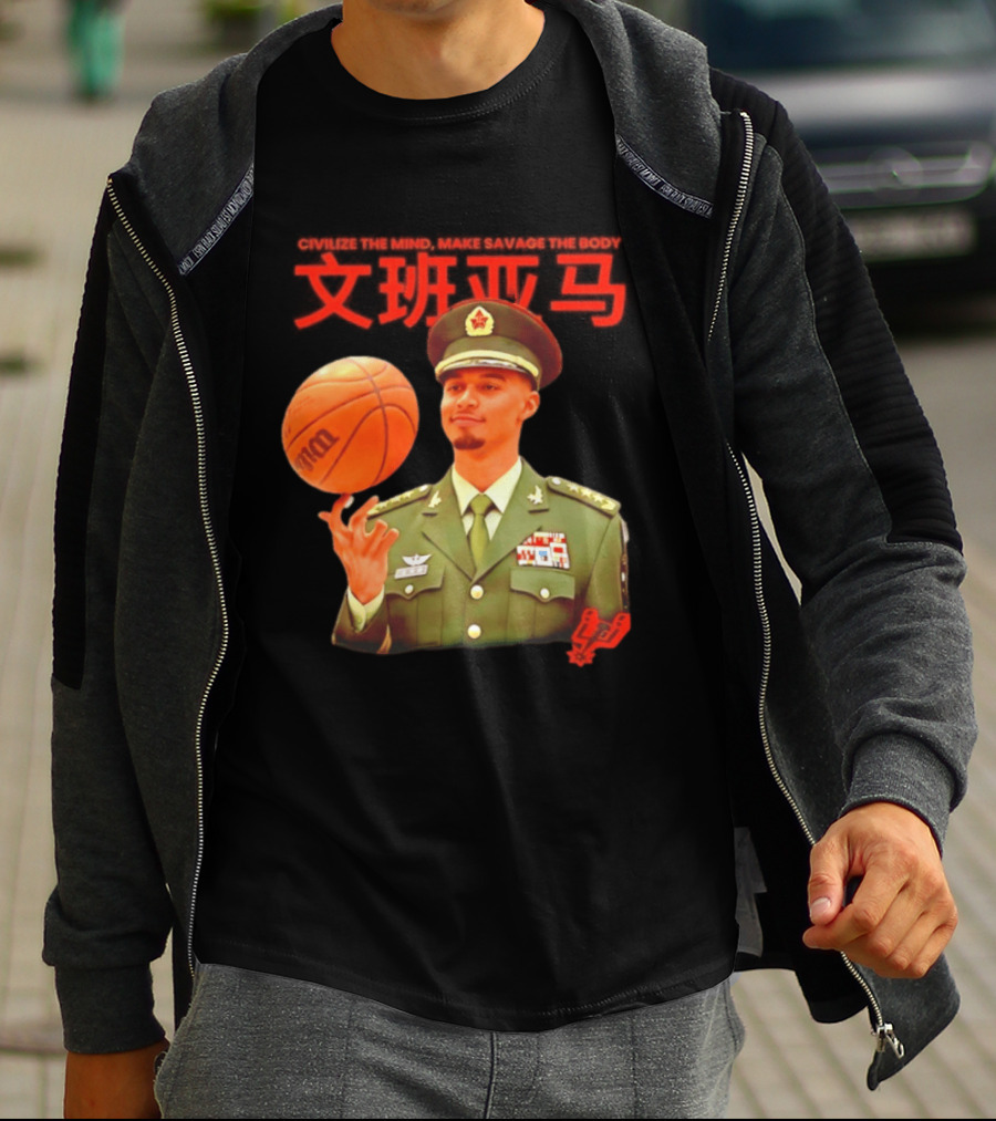Victor Wembanyama SA Spurs Civilize The Mind Make Savage The Body Basketball Uniform T-Shirt