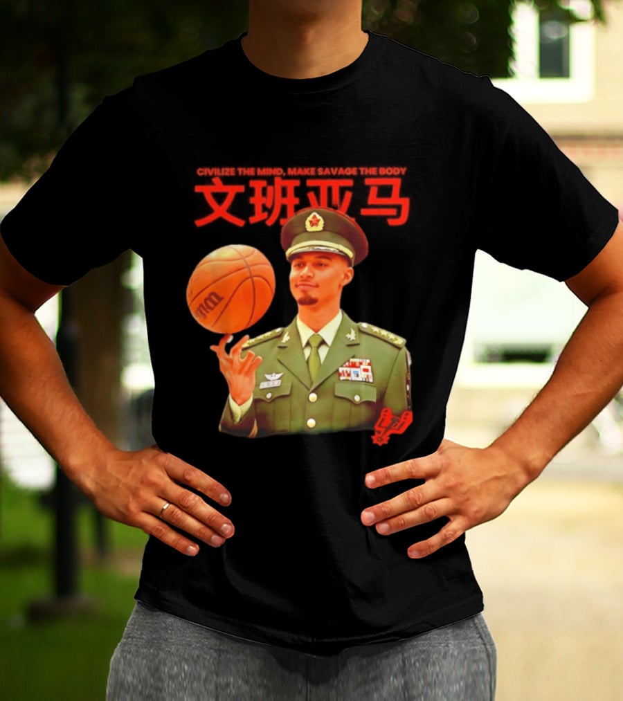 Victor Wembanyama SA Spurs Civilize The Mind Make Savage The Body Basketball Uniform T-Shirt